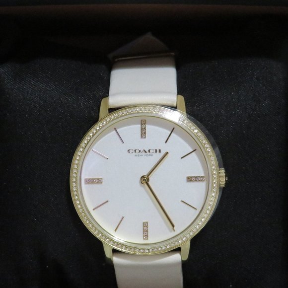 Coach 35mm Audrey Leather Strap Watch - Picture 1 of 5